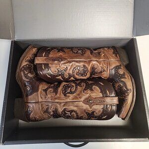 Lucchese Womens Studded Fiona Scarlet Western Boots M5015 Size 9.5